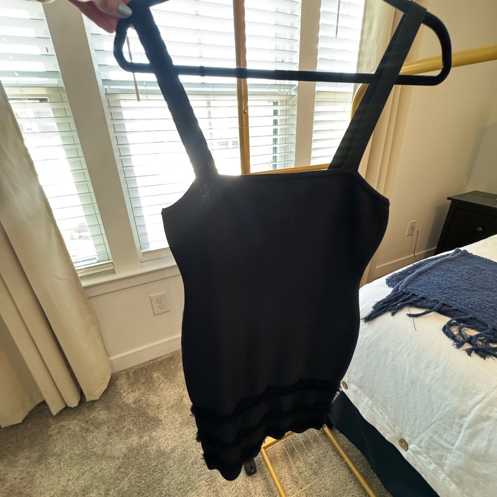 BCBGMaxAzria Black Square-Neck Knit Camisole